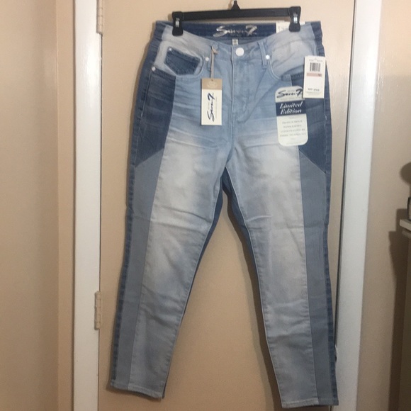 Seven7 Denim - Seven High Rise Tower Skinny Three Tone Jeans